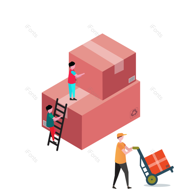 包裹图片,插画元素,快递PNG,送货免抠素材